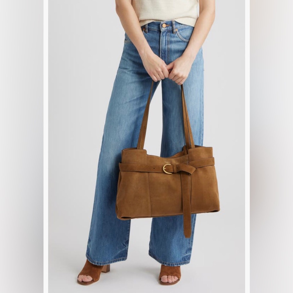 NEW $498 rag & bone Large Lexington Suede Tote in Golden Brown! - Picture 2 of 13